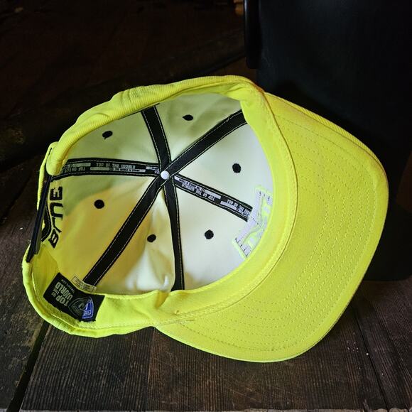 University Of Michigan Wolverines Neon NCAA College Strapback Vintage Hat - Picture 4 of 4